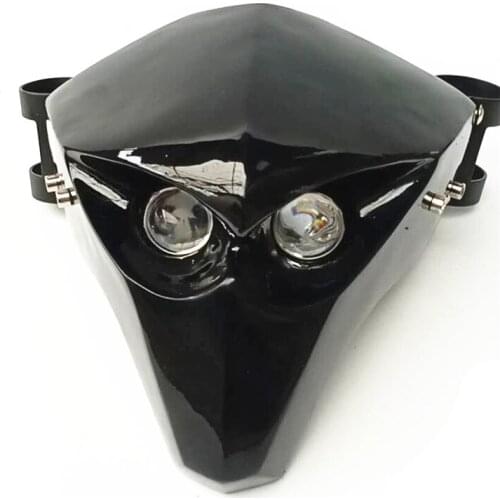 Universal Carbon Fiber Motorbike LED Headlight Fairing Skeleton Skull Head Light Lamp For Harley Honda Yamaha Suzuki Kawasaki