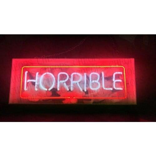 Horrible Acrylic Box Gift Neon Signs Real Glass Tube Beer Bar Pub Bedroom Wall Homeroom Girlsroom Party Decor Lamp 14"x5"