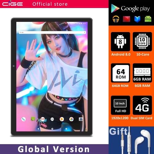 Google 10 Inch Tablet Android 8.0 10 Core CPU 6GB RAM 64GB ROM 1920X1200 IPS 4G LTE GPS WiFi Bluetooth планшет 10 дюймов