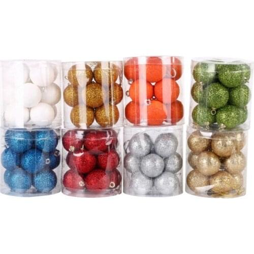 12 PCS/LOT Christmas Ball Ornament New Year Christmas Tree Decorations Ornament Bauble Round Parties Festival Home Product Candy