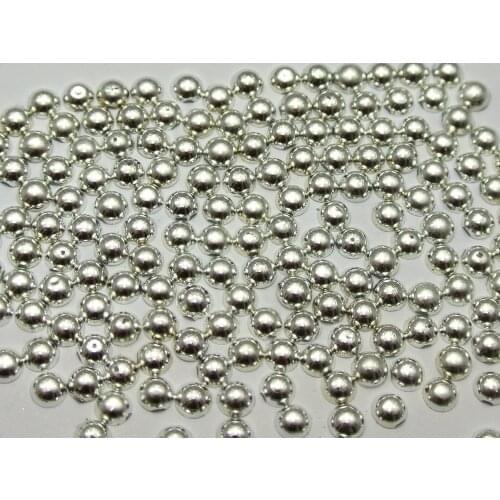 2000 Metallic Silver Flatback Round Tiny Half Pearl 3mm Nail Art Craft