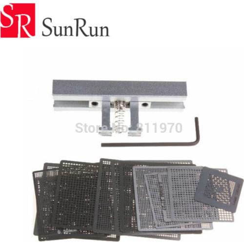 27pcs BGA Directly Heat Reballing Universal Stencils with Template Jig For SMT SMD Chip Rework Rpair