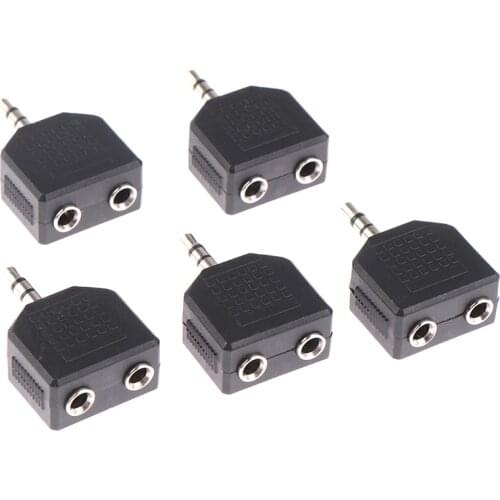 5pcs/lot Mini Double Earphone Headphone Y Splitter Adapter Plug for MP3 Phone