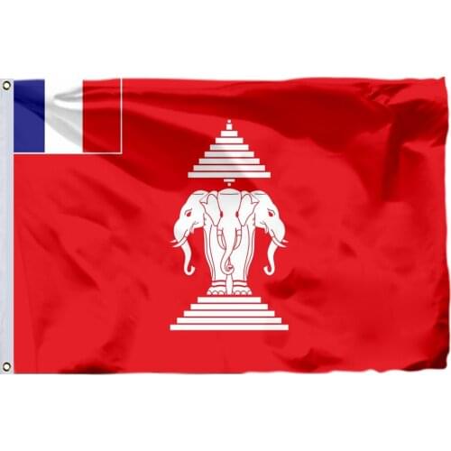 French Laos Flag 150X90cm (3x5FT) 120g 100D Polyester Double Stitched High Quality Banner Ensign Free Shipping