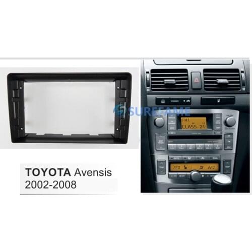 9 inch Car Fascia Radio Panel for Toyota Avensis 2002-2008 (Black) Dash Kit Install Facia Console Bezel Adapter 9inch Plate Trim