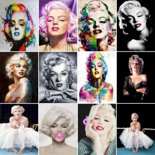 Full Drill 5D Diy Diamond Painting Marilyn Monroe Embroidery Rhinestone Cross Stitch Sexy Woman Portrait Mosaic Craft Home Decor