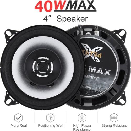 2pcs 4 Inch 40W Car Coaxial Speaker High Mid Bass Ultra-thin Modified Auto Loudspeaker DIY Installation for Car Audio Systems