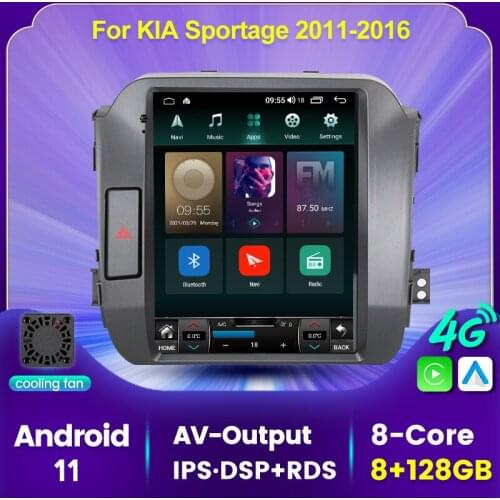 6+128G Android 11 Tesla style car video multimedia Autoradio player For Kia Sportage 2011 2012 2013 2014 2015 2016 carplay+Auto