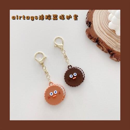 Cute Portable Case For Apple Airtag Case Cookie Cartoon Cover For Airtag Locator Tracker Anti-lost Buckle Case Bag Accessories