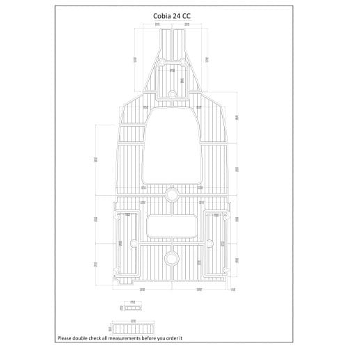 Cobia 24 cc Swim Platform and Cockpit Boat EVA Faux Teak Deck Floor Pad