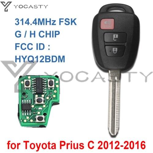 YOCASTY HYQ12BDM Remote Car Key With G H Chip 314.4MHz For 2013 2014 2015 2016 2017 Toyota Prius C Prius V RAV4 Tacoma Camry
