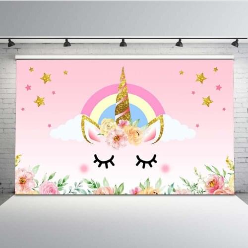 Mehofoto Newborn Unicorn Party Background for Photography Birthday Party Backdrop for Photo Studio 150X100CM