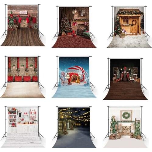 Mehofond Christmas Photography Background Winter Christmas Tree Gift Candy House Kids Snowflake Snow Backdrop Photo Studio Props
