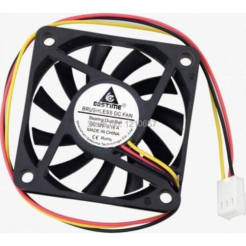 2 PCS LOT Gdstime 6cm 60mm x 10mm Ball Bearing Computer Case CPU DC 12V 3P Cooling Cooler Fan