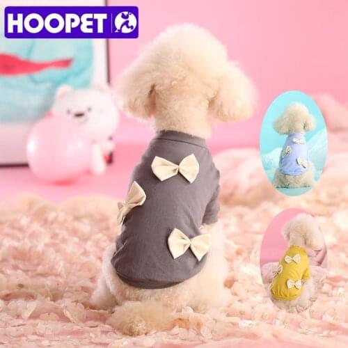 HOOPET Summer Spring Cat Vest 2 Feet Dog Clothes Bow-Knot Cute Pet Apparel Soft Pet Clothes