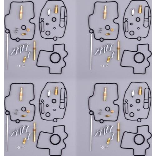 4 sets Motorcycle Carburetor Carb Repair Rebuild Kit Fit For Yamaha YFZ450 2004 2005 2006 2007 2008 2009