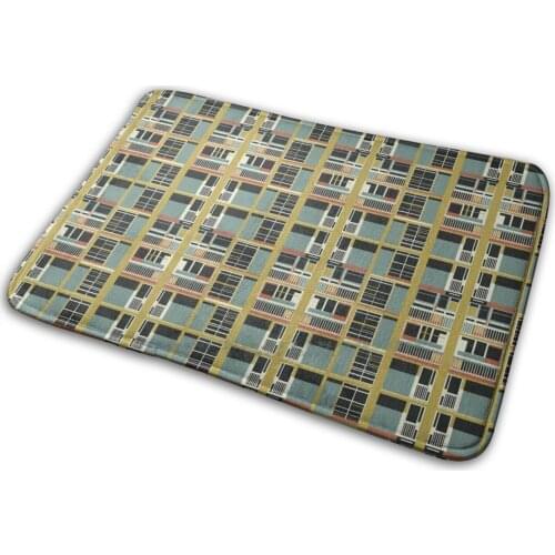 Park Hill Mat Rug Carpet Anti - Slip Bedroom Entrance Door Mat Retro Vintage Mid Century Brutalist Brutalism Park Hill Sheffield