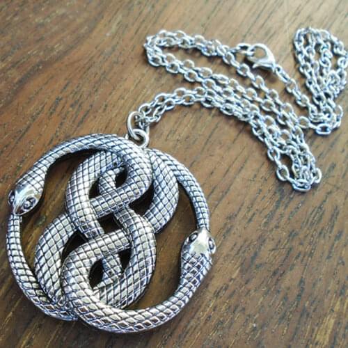 Auryn necklace Infinite snake necklace Snake jewelry Snake knot necklace Ouroboros necklace Auryn pendant