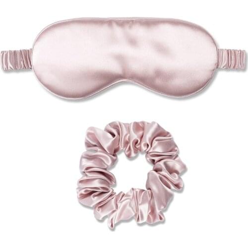 Real Silk Eyemask Shade Patch Comfortable 22Momme Mulberry Silk Sleep Mask With Silk Scrunchies Travel Necessities Free Shipping
