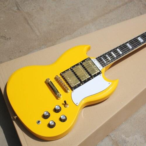 New Brand Yellow Electric Guitar with Gold Hardwares SSS Pickups