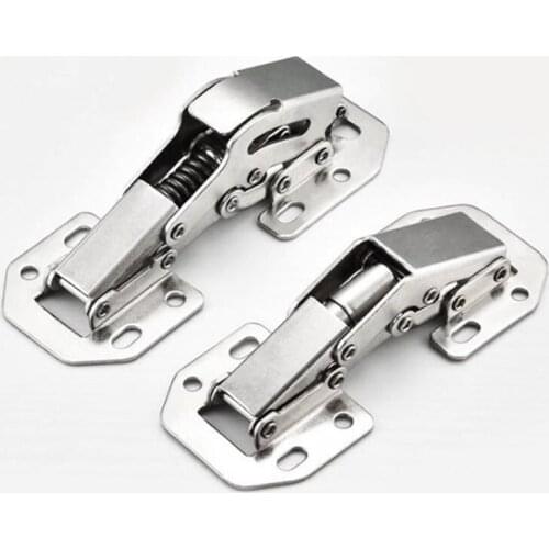 90 Degree Cabinet Hinges 3 Inch 4 Inch No-Drilling Hole Bridge Shaped Spring Hinge Cupboard Door Furniture Hardware