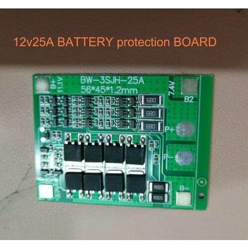Battery Protection Board BMS 3 Serials 3.7V/CELL 12V 25A For Electric Bike Scooter Tricycle WITH Lithium Iron Phosphate Battery