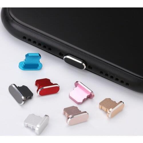 Dustproof Cover Aluminium Alloy Portable Metal Anti Dust Charger Dock Plug Stopper Cap Cover for iPhone X XR Max 8 7 6S Plus
