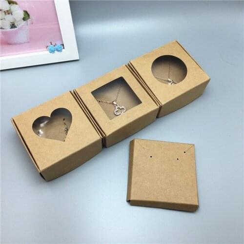 50pcs colorful cardboard jewelry packing box or with 50pcs earring/necklace inner card, carries jewelry case 6.5x6.5x3cm