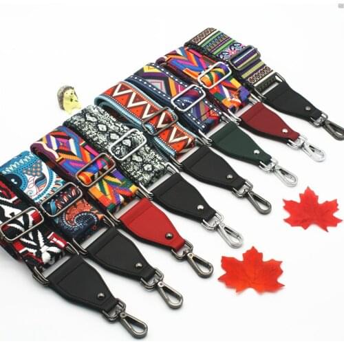 Luxury Nylon Rainbow Bag Strap Handbag Belt Wide Shoulder Bag Strap Replacement Strap Accessory Bags Part Adjustable Belt For Ba