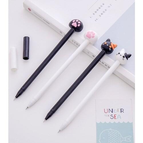 1 pcs Korean creative stationery cute cat claw black neutral signature pen