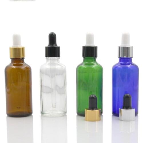 50ml Glass Dropper Bottle Cosmetic Jar Refillable Jar Essence Solution Jar Sample Packaging Vial Essential Oil Containers Bottle