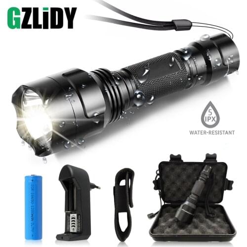Super bright LED Flashlight 5 lighting modes Led Torch for Night Riding Camping Hiking Hunting & Indoor Activities Use 18650