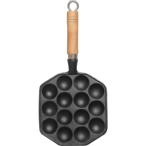Takoyaki Pan 14 Holes Takoyaki Pan Home Kitchen 14- Cavity Baking Mold Octopus Ball Maker Grill Plate Black