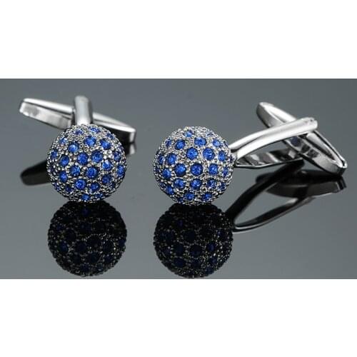 DY The new high-grade luxury brand design blue crystal ball Cufflinks Mens French shirt Cufflinks free shipping