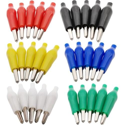 1000Pieces/lot 28mm Alligator Clips Crocodile Clamp Electrical Test Clamps with Protective Insulation Cover