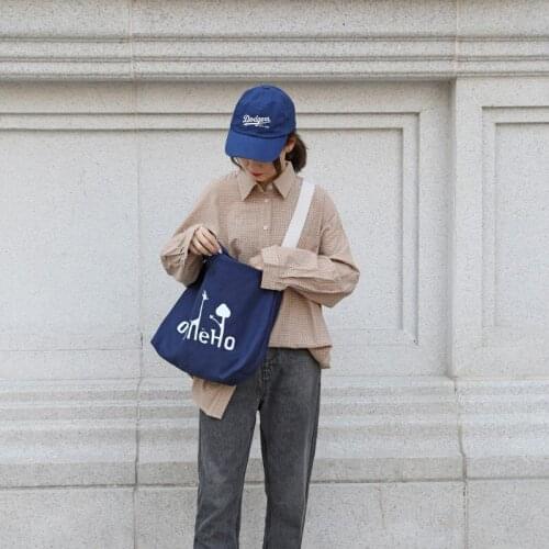 Ulzzang Harajuku Womens Canvas Bag Both Sides Print Letter Crossbody Bags Womens Hand Bags Cloth Shoulder Bag For Women Bolsa