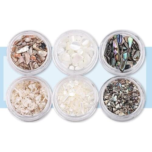 1 Box Seashell Slice Irregular 3D Nail Decoration Flash Natural Tips Accessories Nail Art Tools DIY Sea Rhinestone Nail Stones