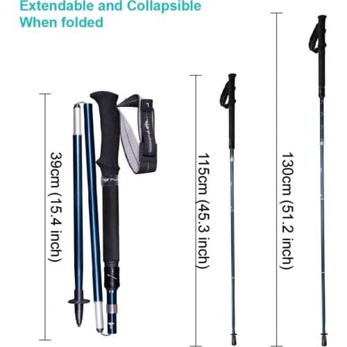 1PC 5 Section Folding Trekking Poles Aluminum Hiking Sticks Collapsible Adjustable Walking Sticks For Tourism