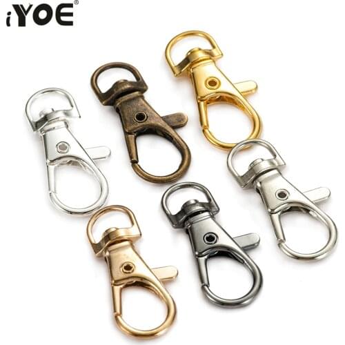 10pcs/Lot 9/14/16/17mm 6 Colors Snap Lobster Clasp Hooks Diy Jewelry Making Findings For Keychain Bag Chains Hook Supplies