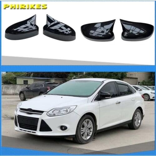 2pcs/Set Car Door Side Mirror Cover Replacement Parts For Ford Focus