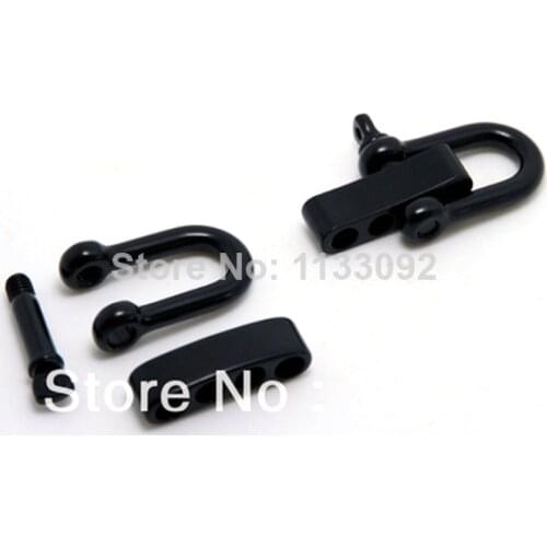 20Packs/lot free ship Black bow/D adjustable stainless steel shackle for paracord bracelets 550 paracord bracelets