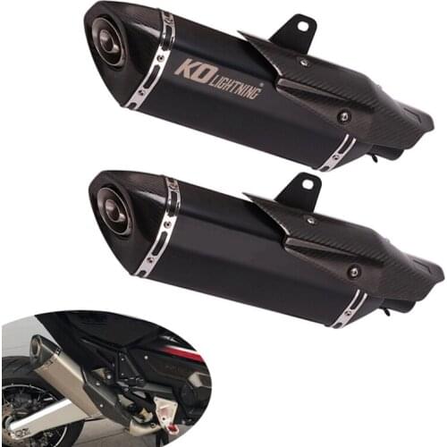 51MM Carbon Fiber Muffler Pipe Motorcycle 470MM Rear Escape with Removable DB Killer Heat Guard for Street Bike Scooter Tips