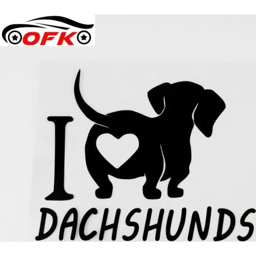 Car Stickers Decor Motorcycle Decals Fun I Love Dachshunds Decorative Accessories Creative Sunscreen Waterproof PVC,15cm*12cm