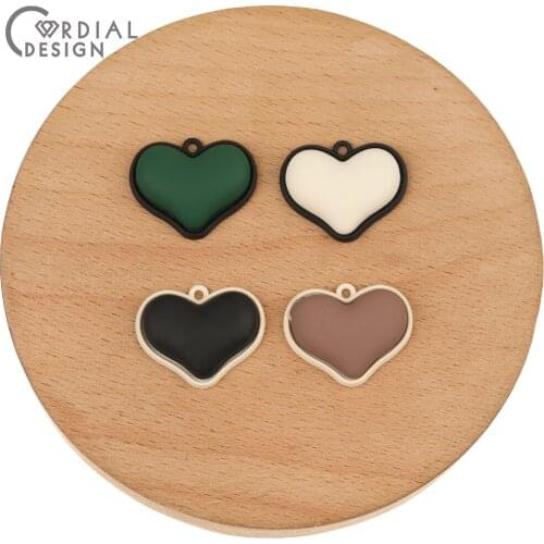 Cordial Design 50Pcs 19*24MM DIY Charms/Jewelry Accessories/Heart Shape/Hand Made/Jewelry Findings & Components/Paint Effect