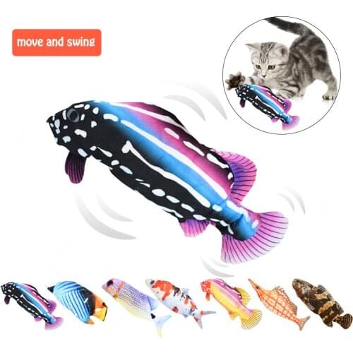 Electric Fish Cat Toy USB Charging Simulation Fish Toys for Dog Cat Chewing Playing Biting Plush Moving Fish Catnip Kicker Toys