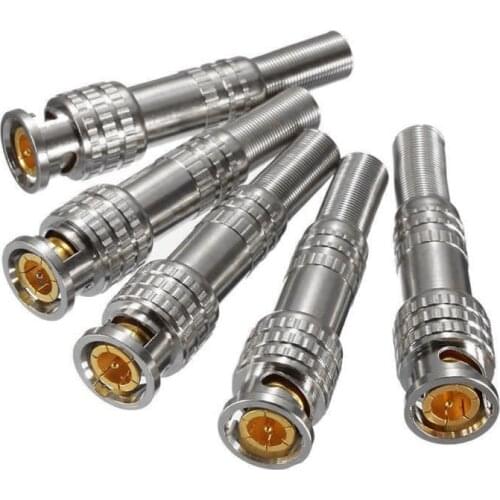 Hot 10pcs JR-B2-2 male solderless BNC connector for cctv camera system
