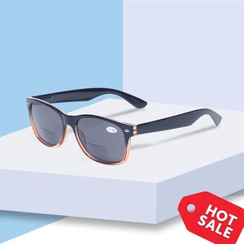 Henotin Dual Focus Reading Glasses Gray Lenses Fashion Men and Women Reading Glasses Outdoor Fishing Sunglasses