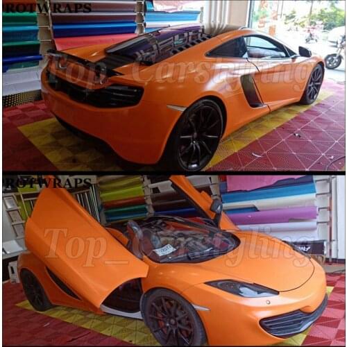 Ceramic Orange Vinyl Wrap Car Wrap foil Covering With air free PROTWRAPS Low tack glue Like 3M Quality 1.52X20M / 5x67ft