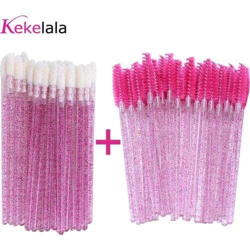 Kekelala Glitter Mini Makeup Brushes Shining Mascara Wands For False Eyelashes Lip Gloss Applicators Beauty Tools