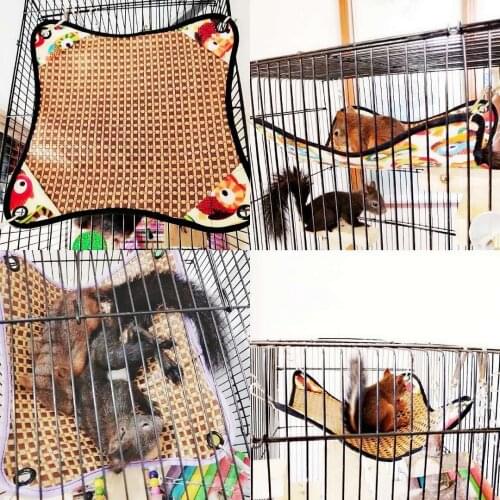 Summer Hamster Cooling Mat Pad Square Squirrel Guinea Pig Chinchilla Hanging Hammock Swing Sleeping Beds Rattan Mat Supplies